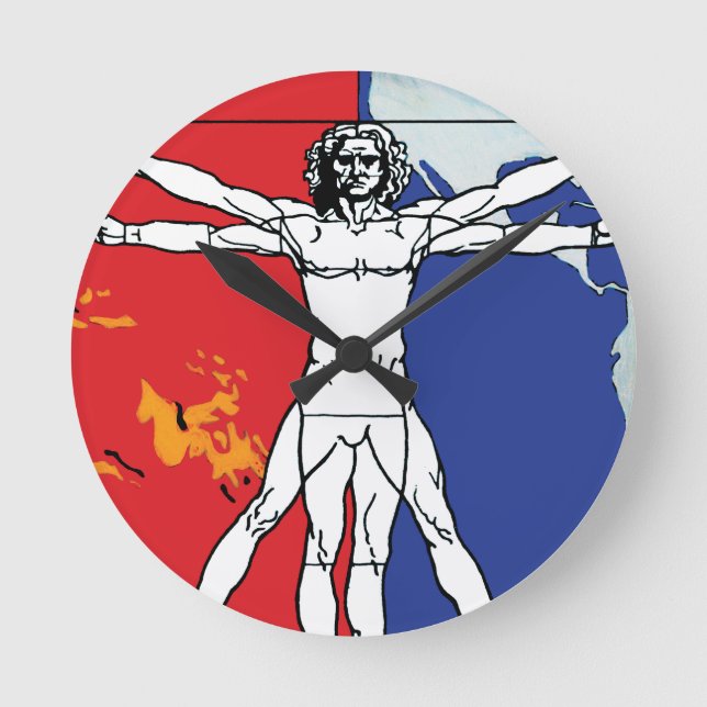 Skylab 2 Vitruvian Man Mission Patch Logo Round Clock (Front)