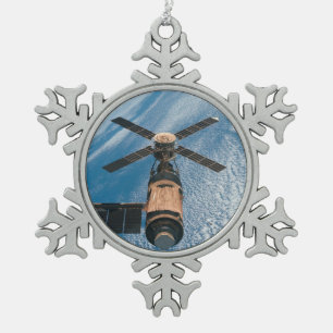 Skylab Space Station Snowflake Pewter Christmas Ornament