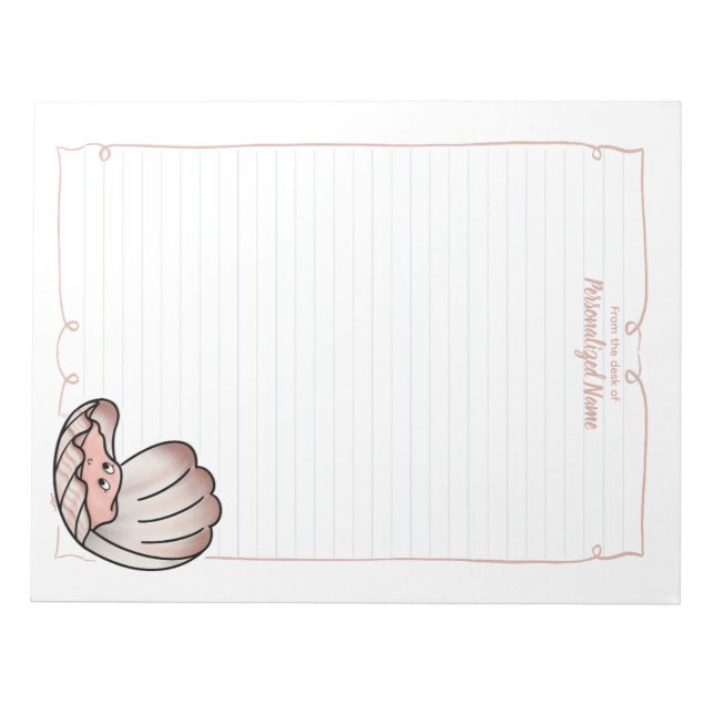 Skylar Scallop Lined  Notepad (Front)