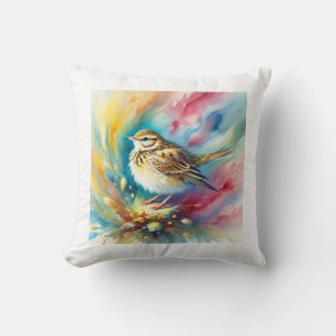 Skylark Songbird 130924AREF138 - Watercolor Cushion