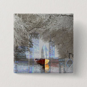 Skyline 15 Cm Square Badge