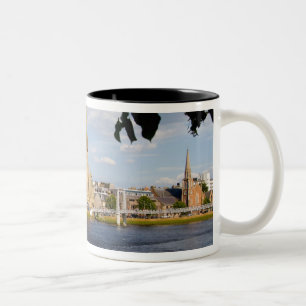 Skyline and river of quaint town of Inverness Two-Tone Coffee Mug