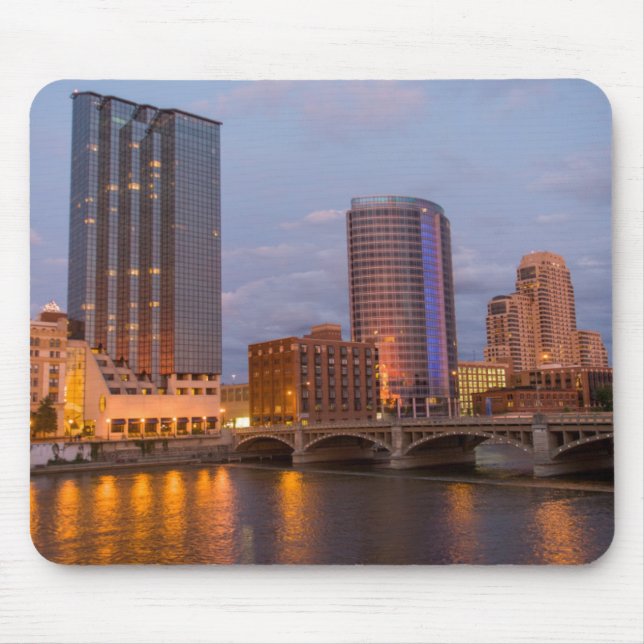 Skyline At Dusk, On The Grand River 2 Mouse Pad (Front)