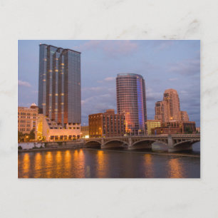 Skyline At Dusk, On The Grand River 2 Postcard