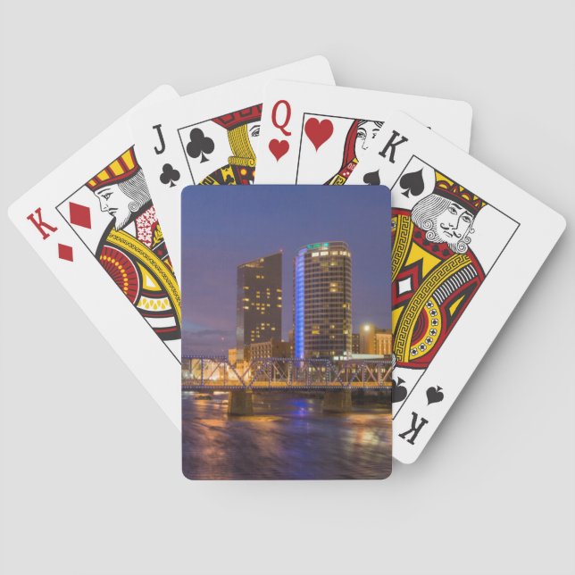 Skyline At Dusk, On The Grand River Playing Cards (Back)