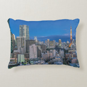 Skyline at twilight decorative cushion