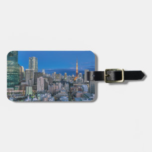 Skyline at twilight luggage tag