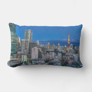 Skyline at twilight lumbar cushion