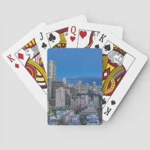 Skyline at twilight playing cards