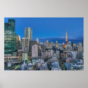 Skyline at twilight poster