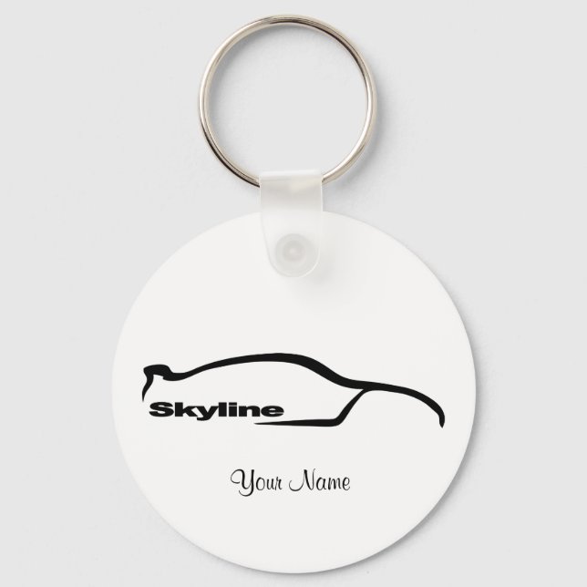 Skyline Black Silhouette Logo Key Ring (Front)