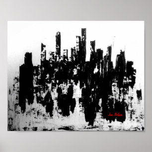 Skyline black & white poster