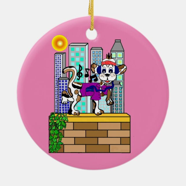 Skyline Chilly Chilli Dog Ceramic Ornament (Back)