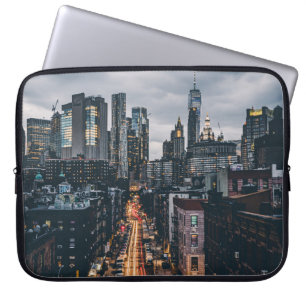 SKYLINE CITY SCENERY VIEW FROM THE MANHATTAN BRIDG LAPTOP SLEEVE
