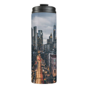 SKYLINE CITY SCENERY VIEW FROM THE MANHATTAN BRIDG THERMAL TUMBLER