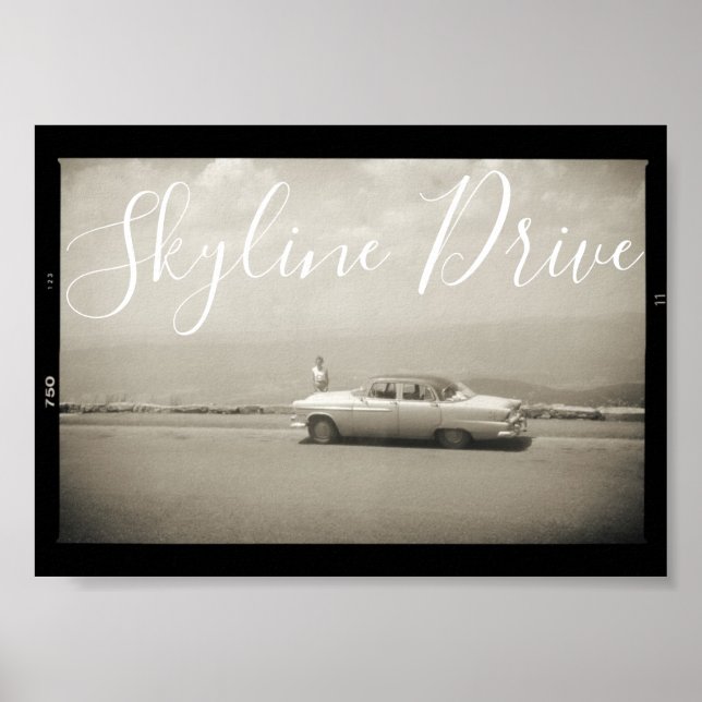 Skyline Drive Mid-century Inspired Poster (Front)
