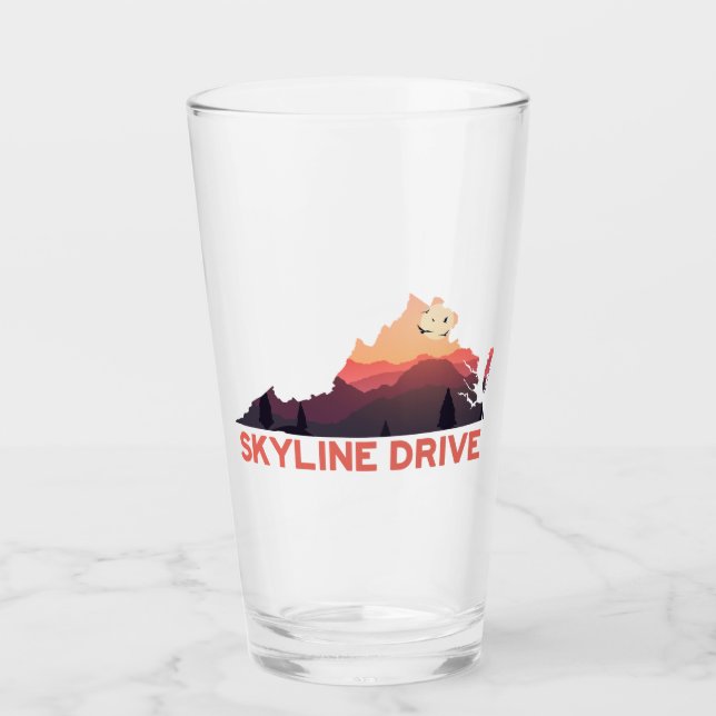 Skyline Drive Shenandoah Virginia Map Glass (Front)
