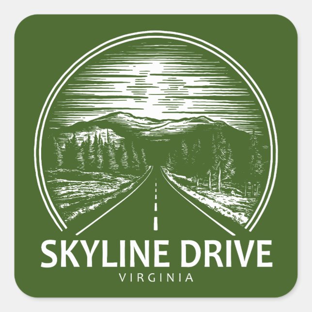 Skyline Drive Virginia Forest Square Sticker (Front)