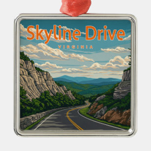 Skyline Drive Virginia Landscape Metal Ornament