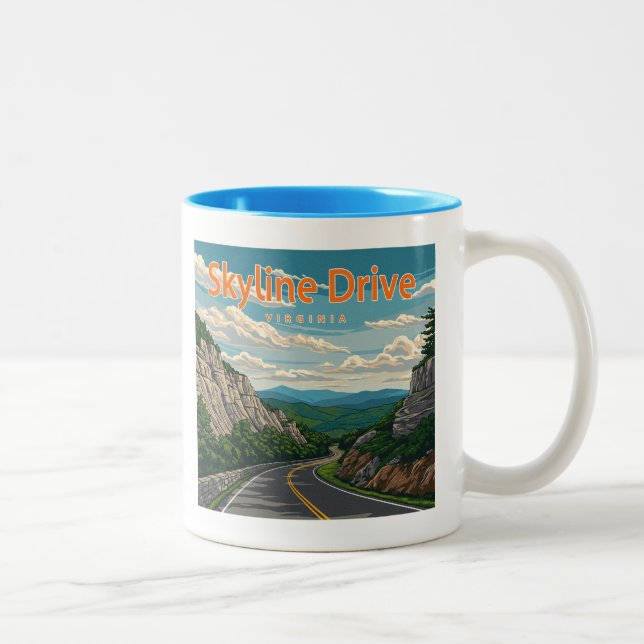 Skyline Drive Virginia Landscape Two-Tone Coffee Mug (Right)