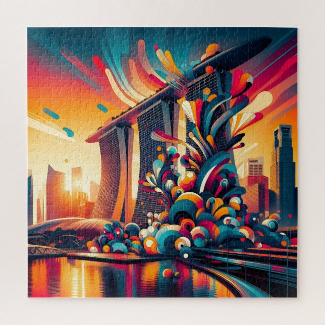Skyline Fantasy: Singapore's Marina Bay Jigsaw Puzzle (Vertical)