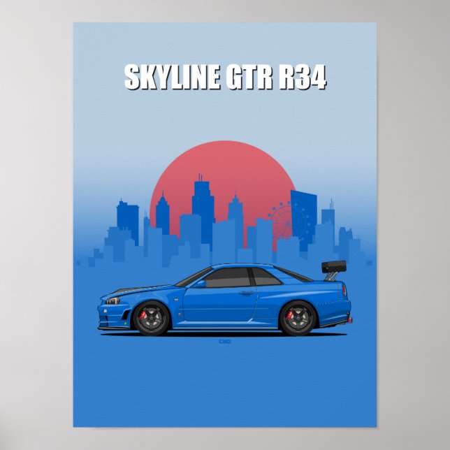 Skyline GT-R R34 Poster – JDM Icon (Front)