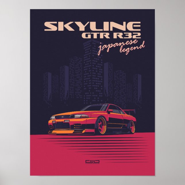 Skyline GTR R32- Godzilla Poster (Front)