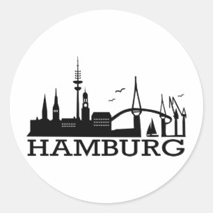 Skyline Hamburg Classic Round Sticker