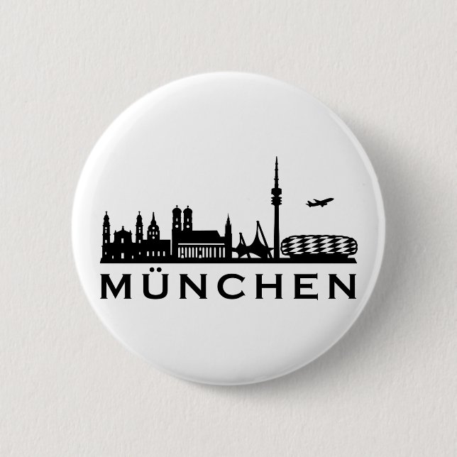 Skyline Munich 6 Cm Round Badge (Front)