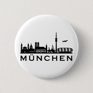 Skyline Munich 6 Cm Round Badge