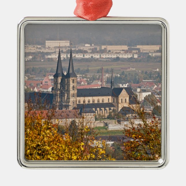 Skyline of Bamberg, Germany Metal Tree Decoration (Front)
