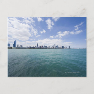 Skyline of Chicago from Lake Michigan, Illinois, Postcard