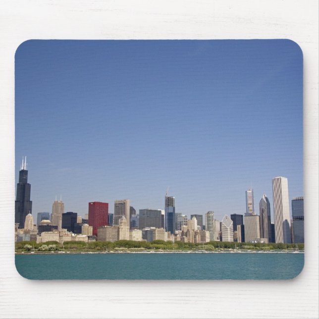 Skyline of Chicago, Illinois, USA. Mouse Pad (Front)