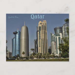 Skyline of Doha Qatar Postcard
