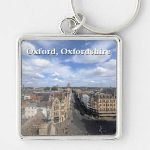 Skyline of Historic Oxford in Oxfordshire, UK Key Ring