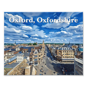 Skyline of Historic Oxford Painting Photo Print