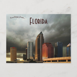 Skyline of Tampa Florida on a Cloudy Day Postcard