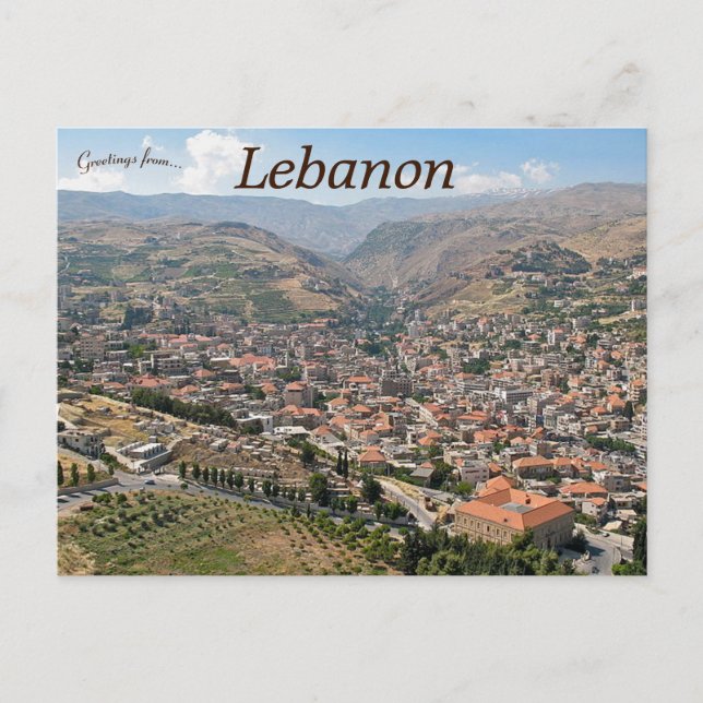 Skyline of Zahlé Lebanon Postcard (Front)