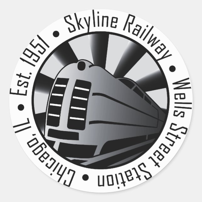 Skyline Railway Classic Round Sticker (Front)