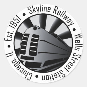 Skyline Railway Classic Round Sticker