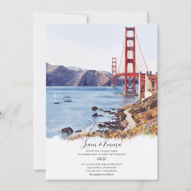 Skyline Scenic San Francisco Wedding Invitation (Front)
