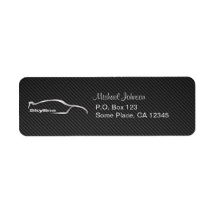 Skyline Silver / Faux Carbon RIber Return Address Label