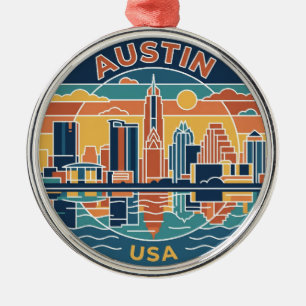 Skyline Texas Metal Ornament