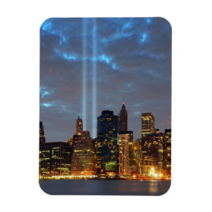 Skyline view of city in night. magnet