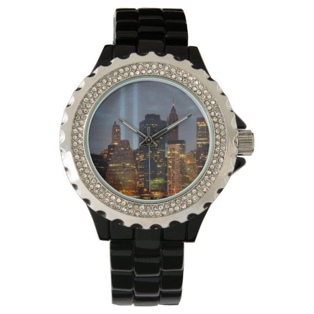 Skyline view of city in night. watch (Front)