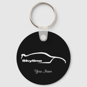 Skyline White Silhouette Logo Key Ring