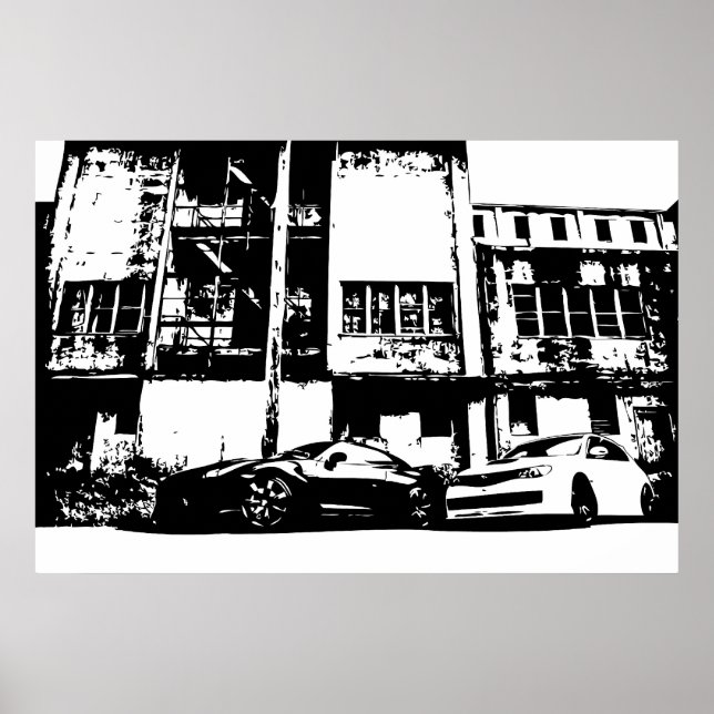 Skyline with WRX Impreza Sti Poster (Front)