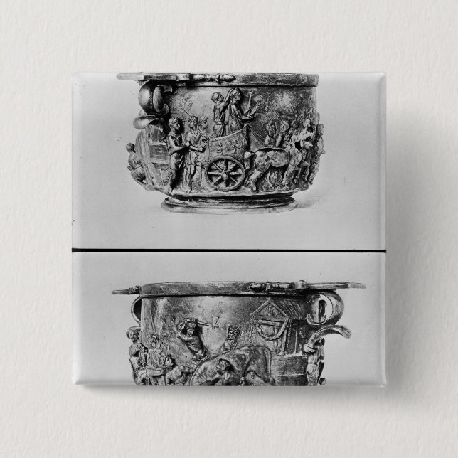 Skyphos depicting the consular procession 15 cm square badge (Front)