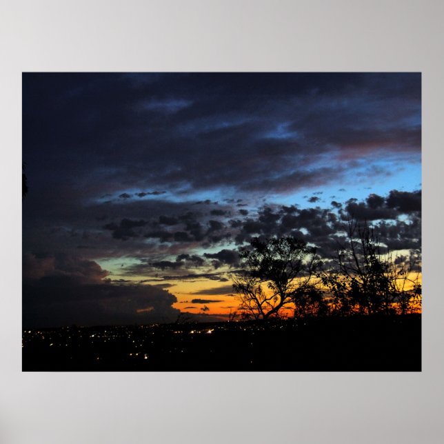 Skyscapes : Dusk Sunset Silhouette Poster (Front)