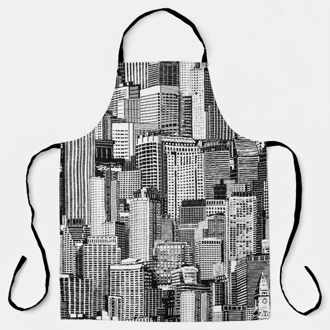 Skyscraper City Isometric Seamless Texture Apron (Front)